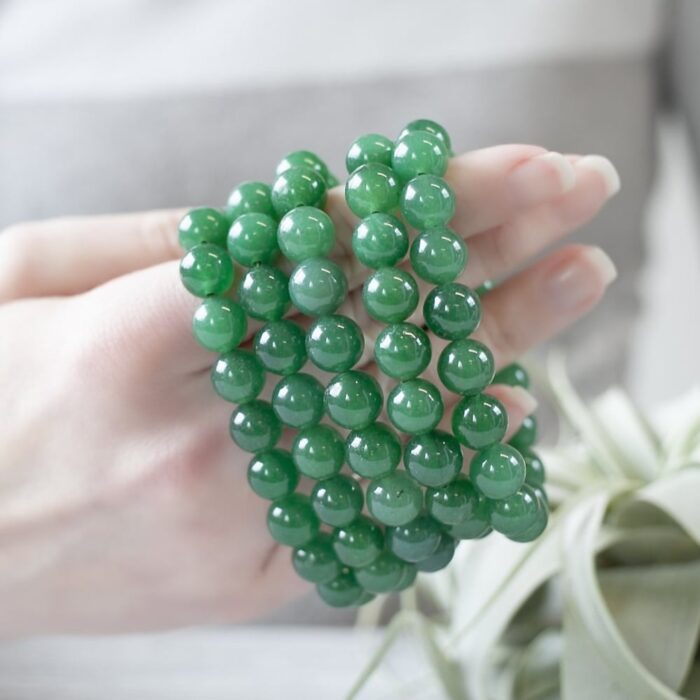 Green Aventurine crystal bracelet for luck and heart healing